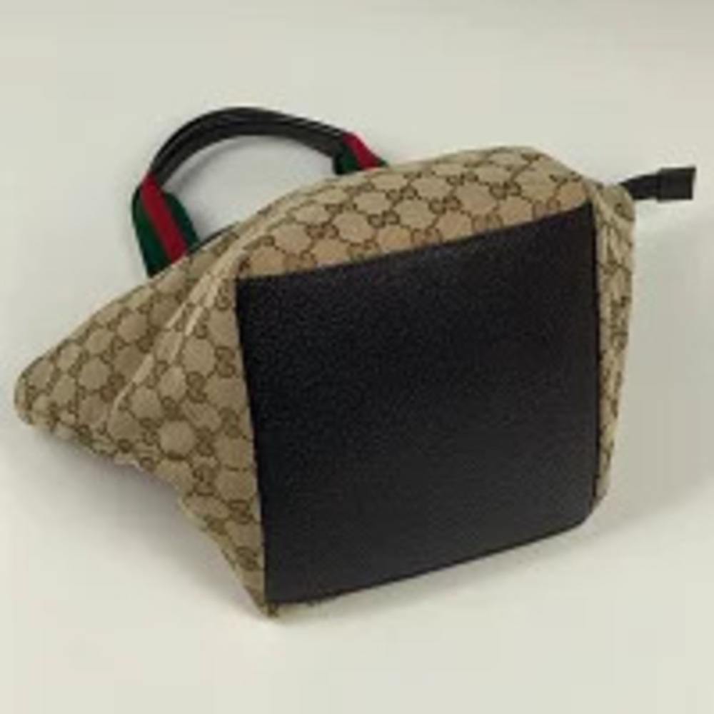 Gucci brown handbag Sherry beige tote canvas web bag GG